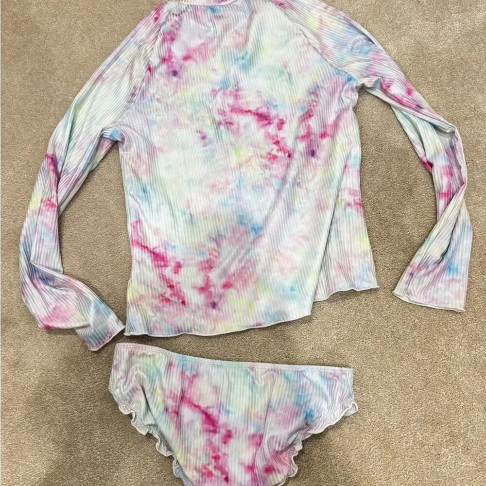 girls Andy & Evan Multicolor Tie-Dye tankini, size 16